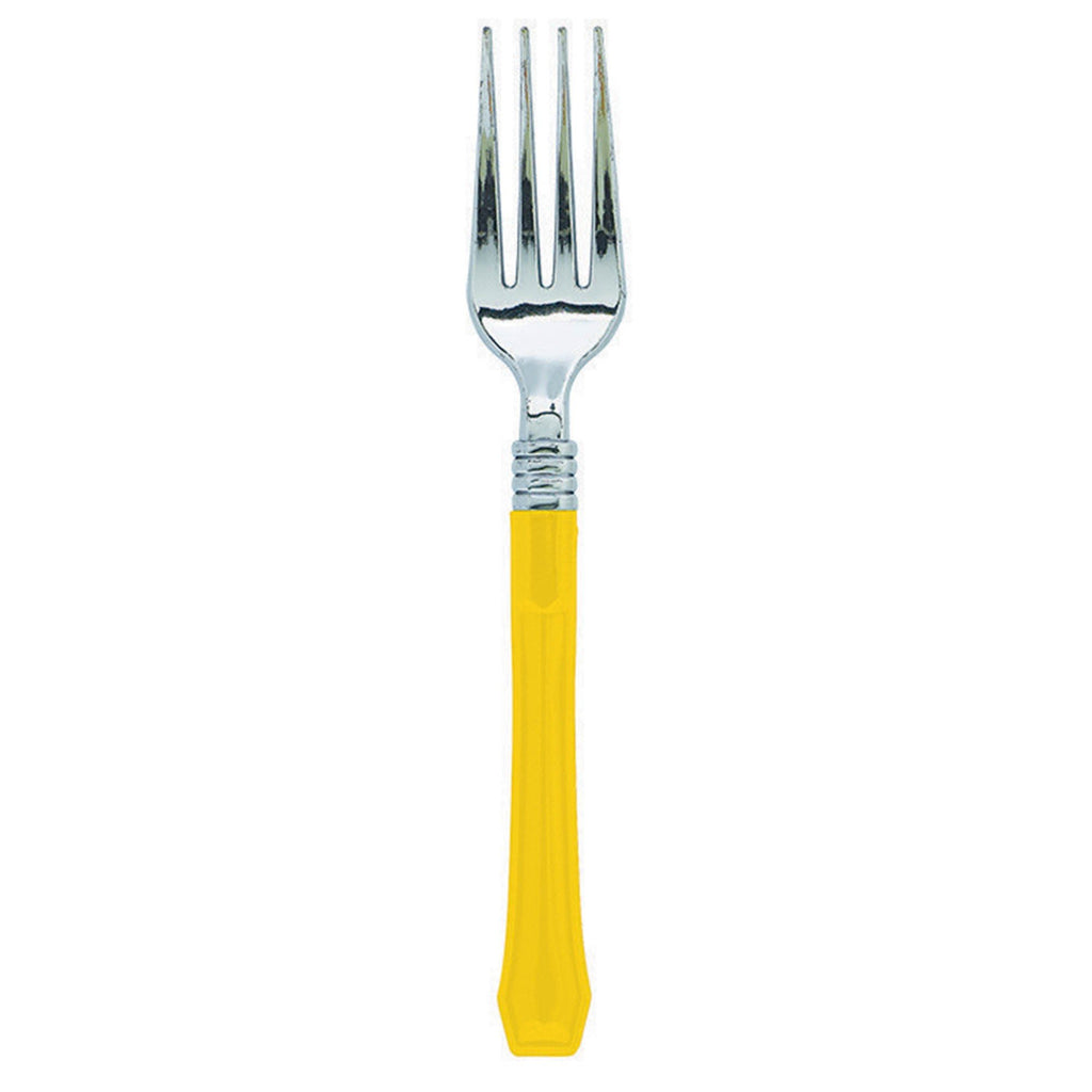20 FORK CUTLERIES YELLOW METALLIC