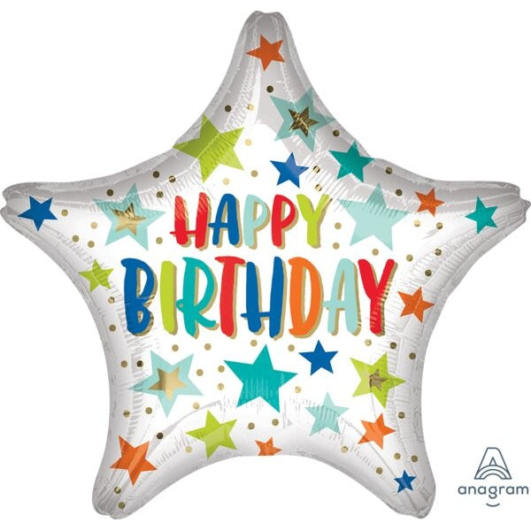 Jumbo HX Happy Birthday Stars and Dots Star