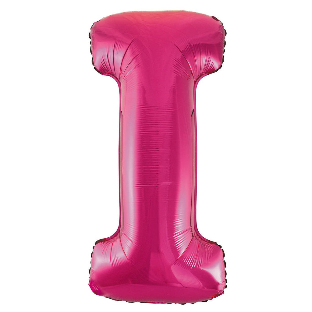 Hot Pink "I" Alphabet Foil Balloons 86cm