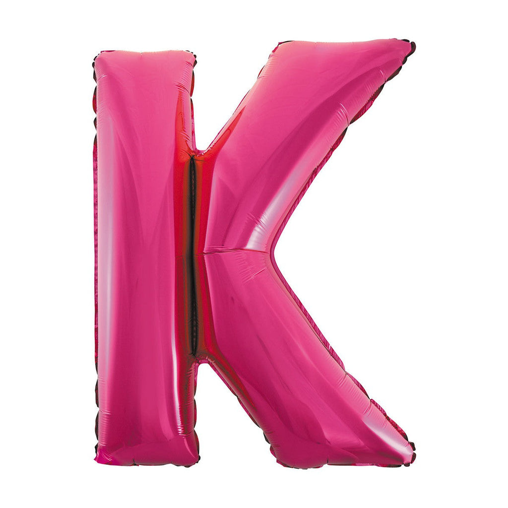 Hot Pink "K" Alphabet Foil Balloons 86cm