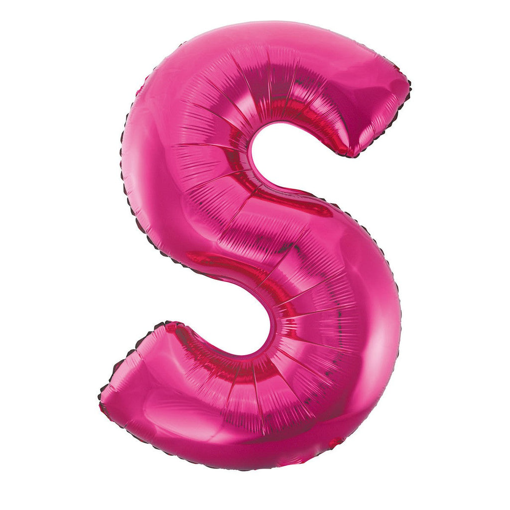 Hot Pink "S" Alphabet Foil Balloons 86cm