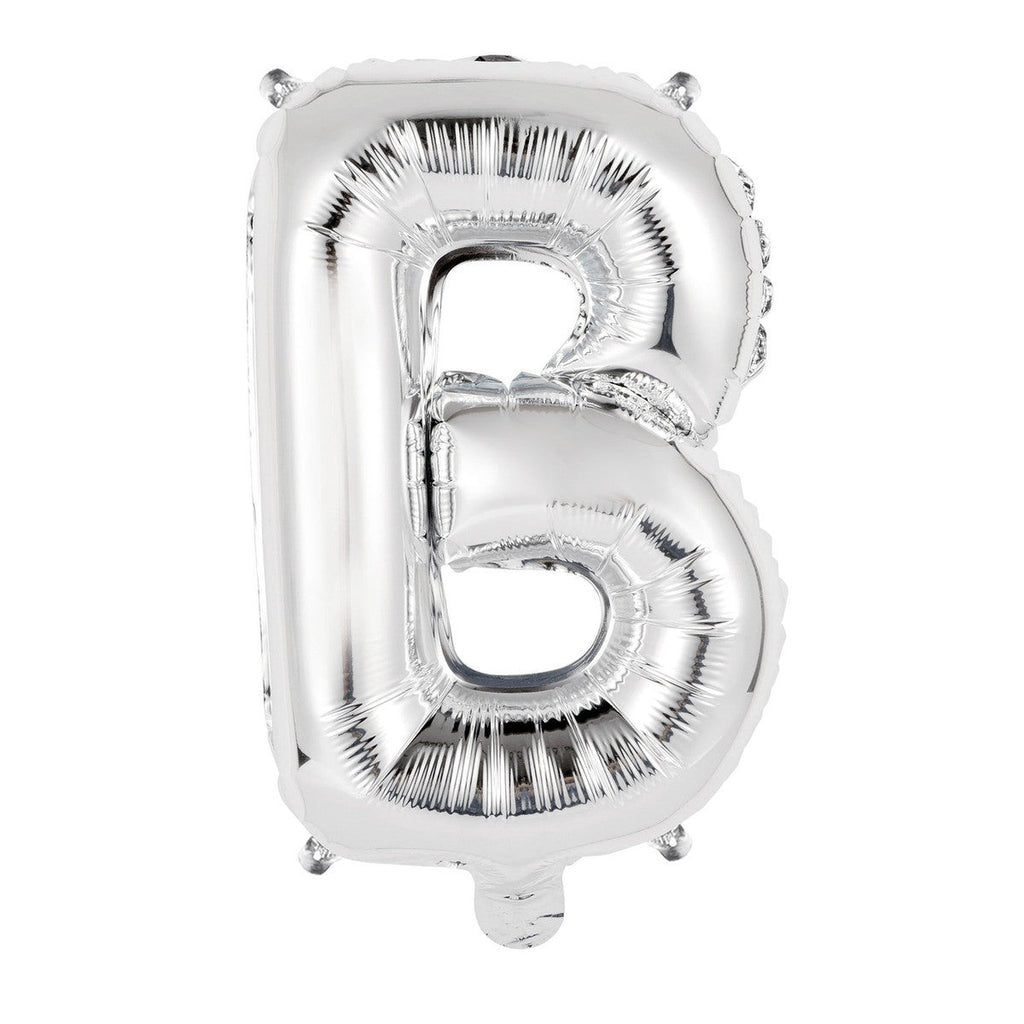 Silver "B" Alphabet Foil Balloon 35cm (14")