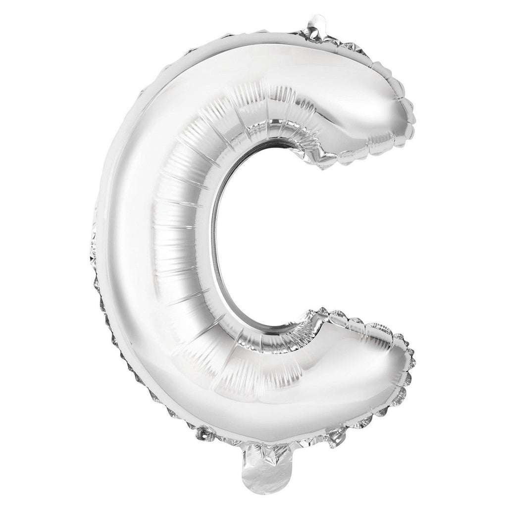 Silver "C" Alphabet Foil Balloon 35cm (14")