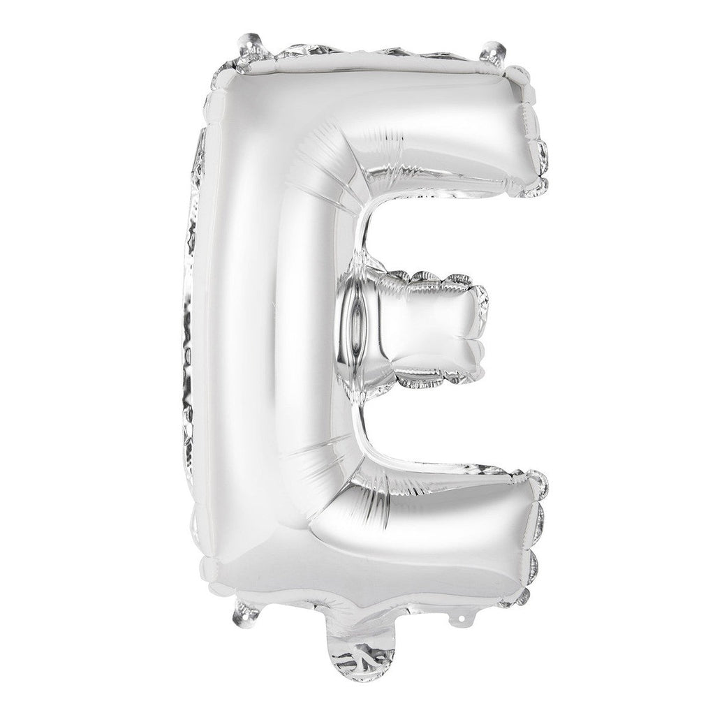Silver "E" Alphabet Foil Balloon 35cm (14")