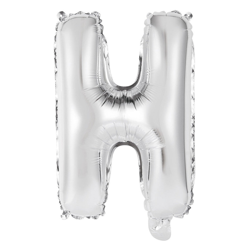 Silver "H" Alphabet Foil Balloon 35cm (14")