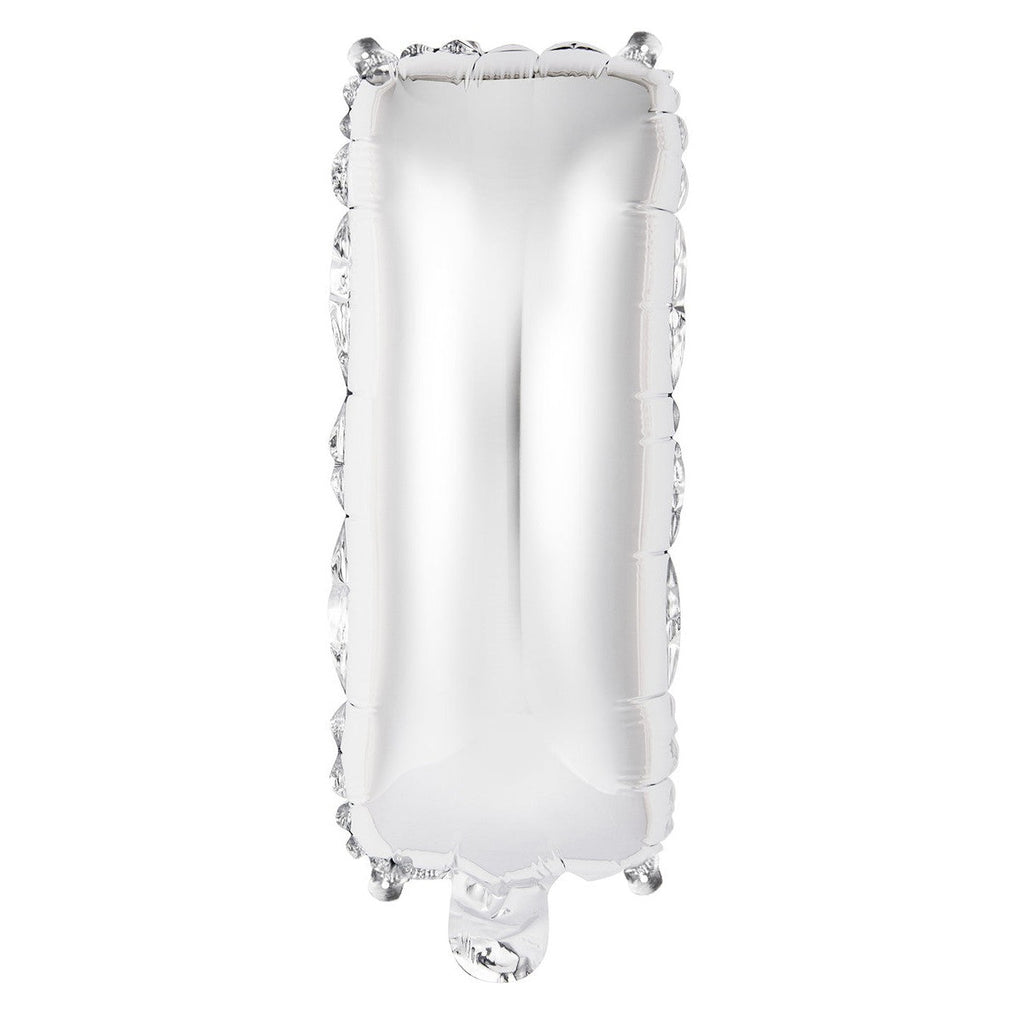 Silver "I" Alphabet Foil Balloon 35cm (14")