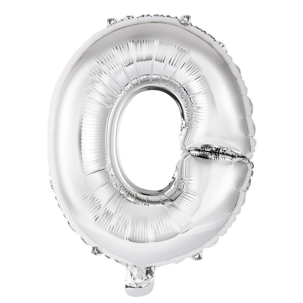 Silver "O" Alphabet Foil Balloon 35cm (14")