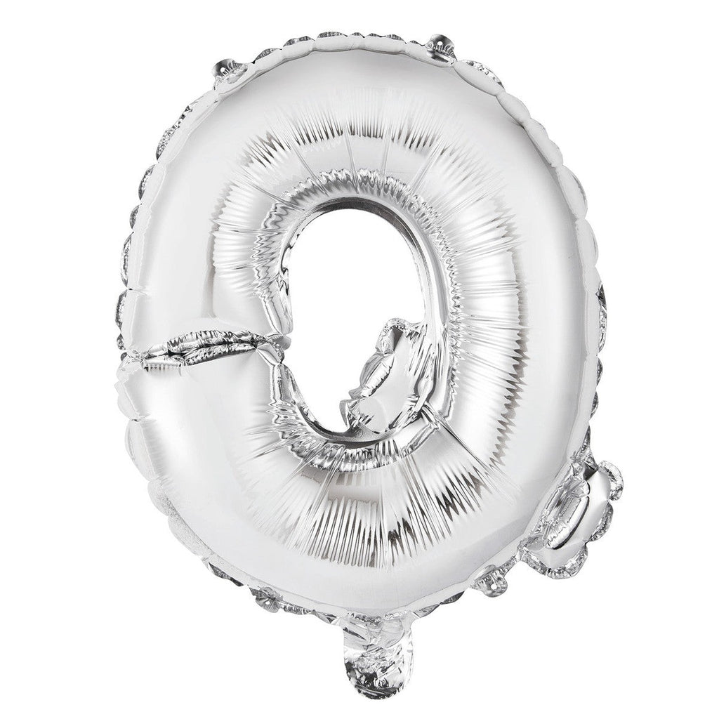 Silver "Q" Alphabet Foil Balloon 35cm (14")