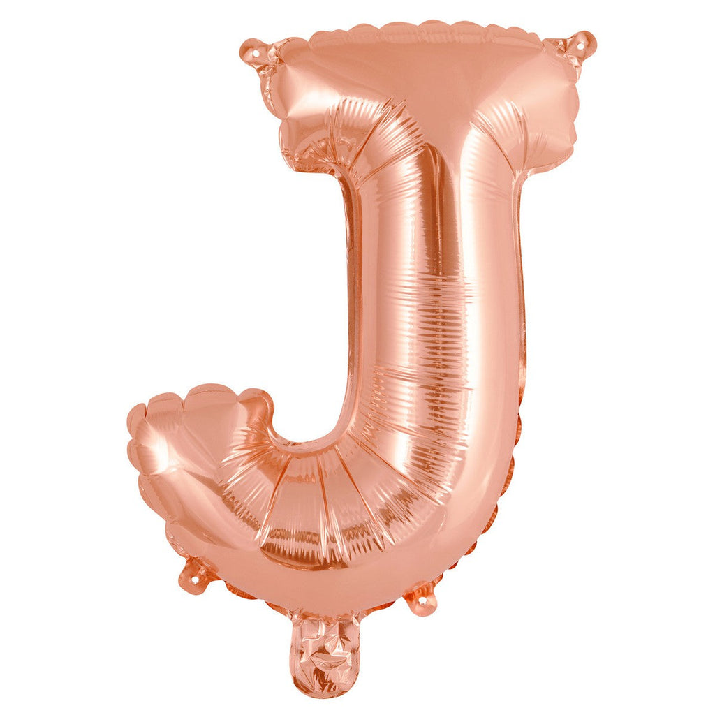 Rose Gold "J" Alphabet Foil Balloon 35cm (14")