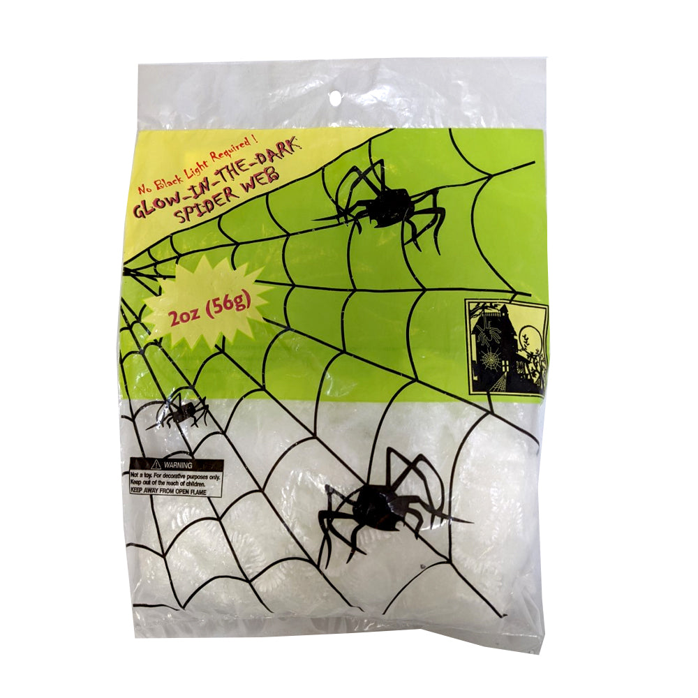 HALLOWEEN GLOW IN THE DARK SPIDER WEB, 2 OZ