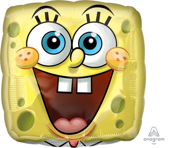Spongebob Square face foil balloon 18"