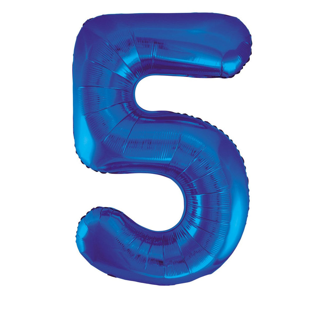 Royal Blue "5" Numeral Foil Balloons 86cm