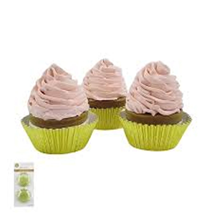 50 GOLD 2 LAYER PAPER CUPCAKE LINERS-TOP: 7.5CM BOTTOM: 5CM H: 3CM