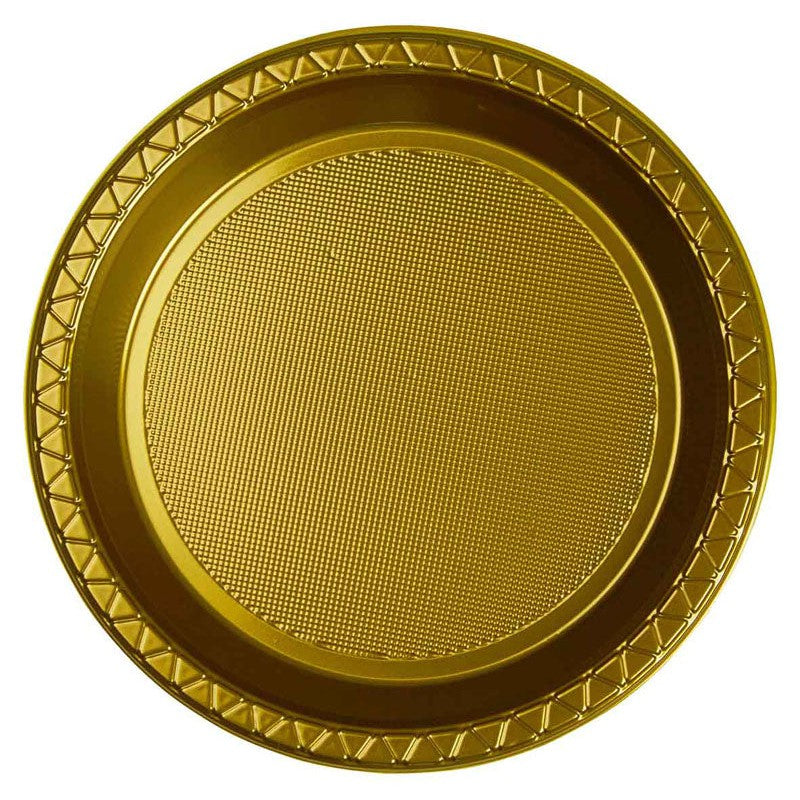 FS Round Snack Plate 7" Metallic Gold 20pk