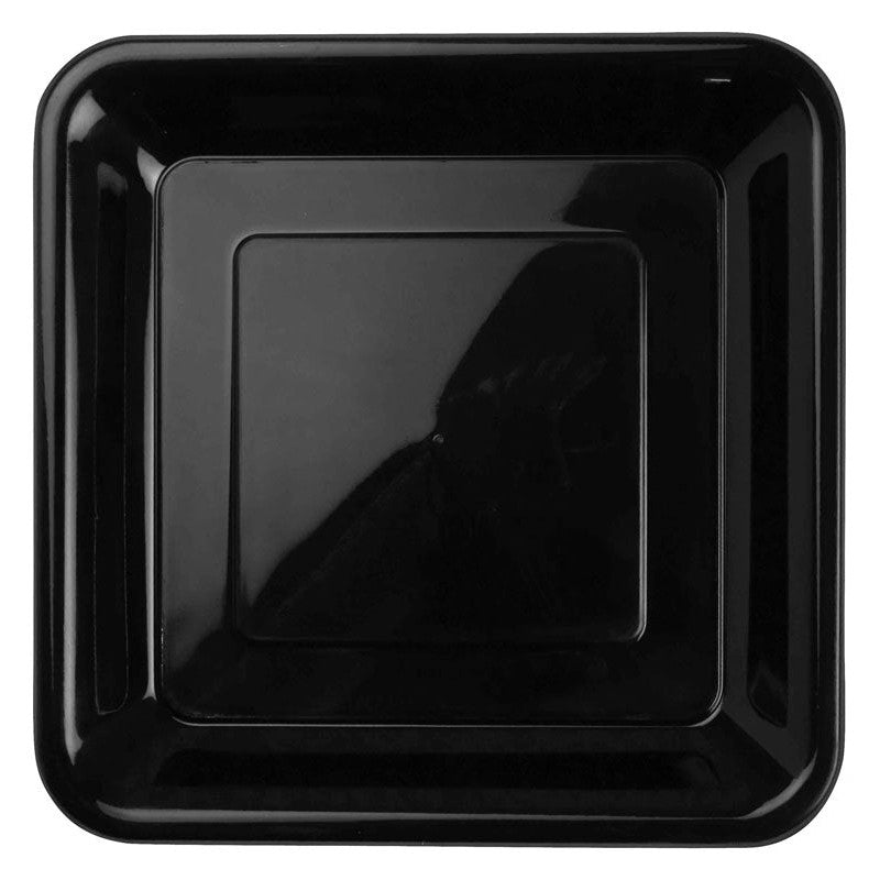 FS Square Snack Plate 7 Black 20pk"