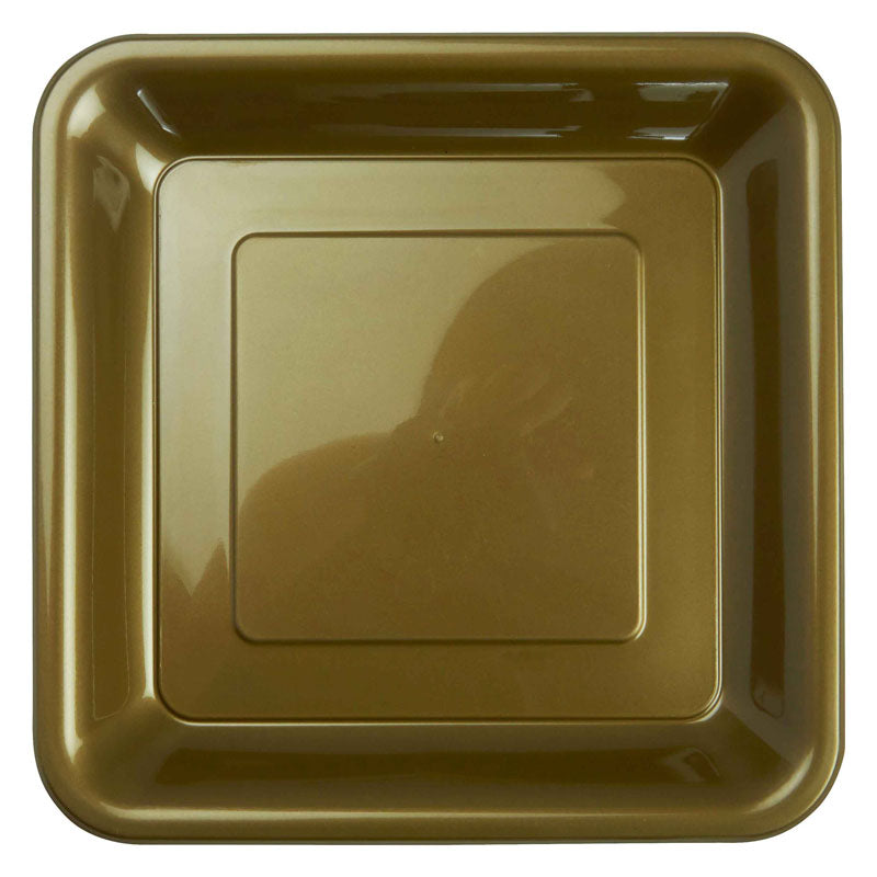FS Square Snack Plate 7 Metallic Gold 20pk"