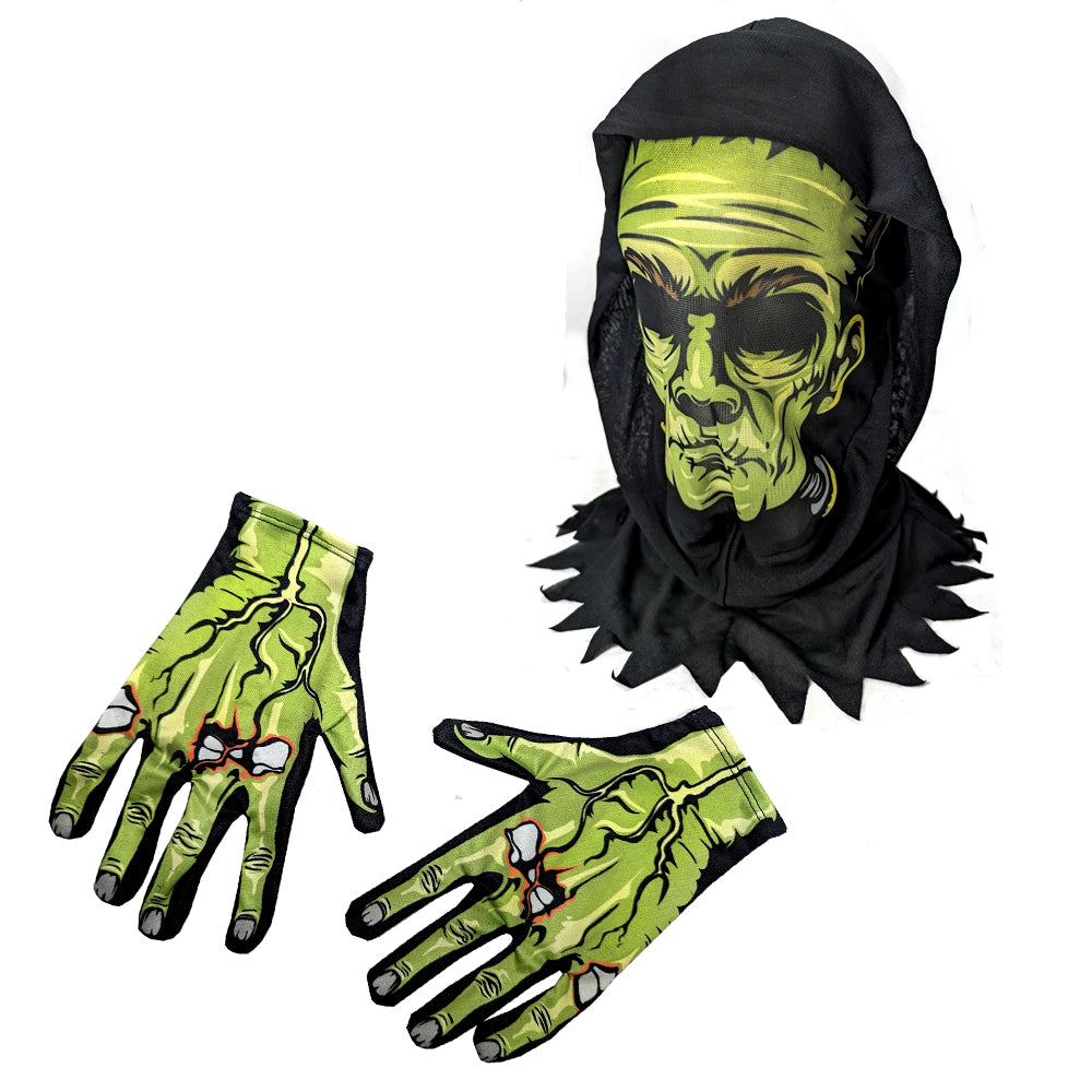 FULL HEAD COVER GREEN GOBLIN MASK W/GLOVES