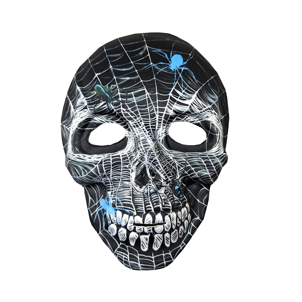FULL FACE BLACK MASK WITH SPIDER WEB DESIGN