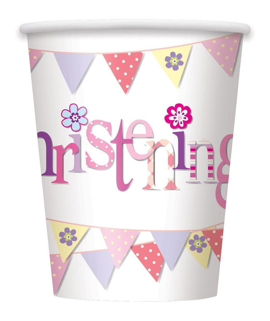 Christening Pink 8 x 270ml (9oz) Paper Cups