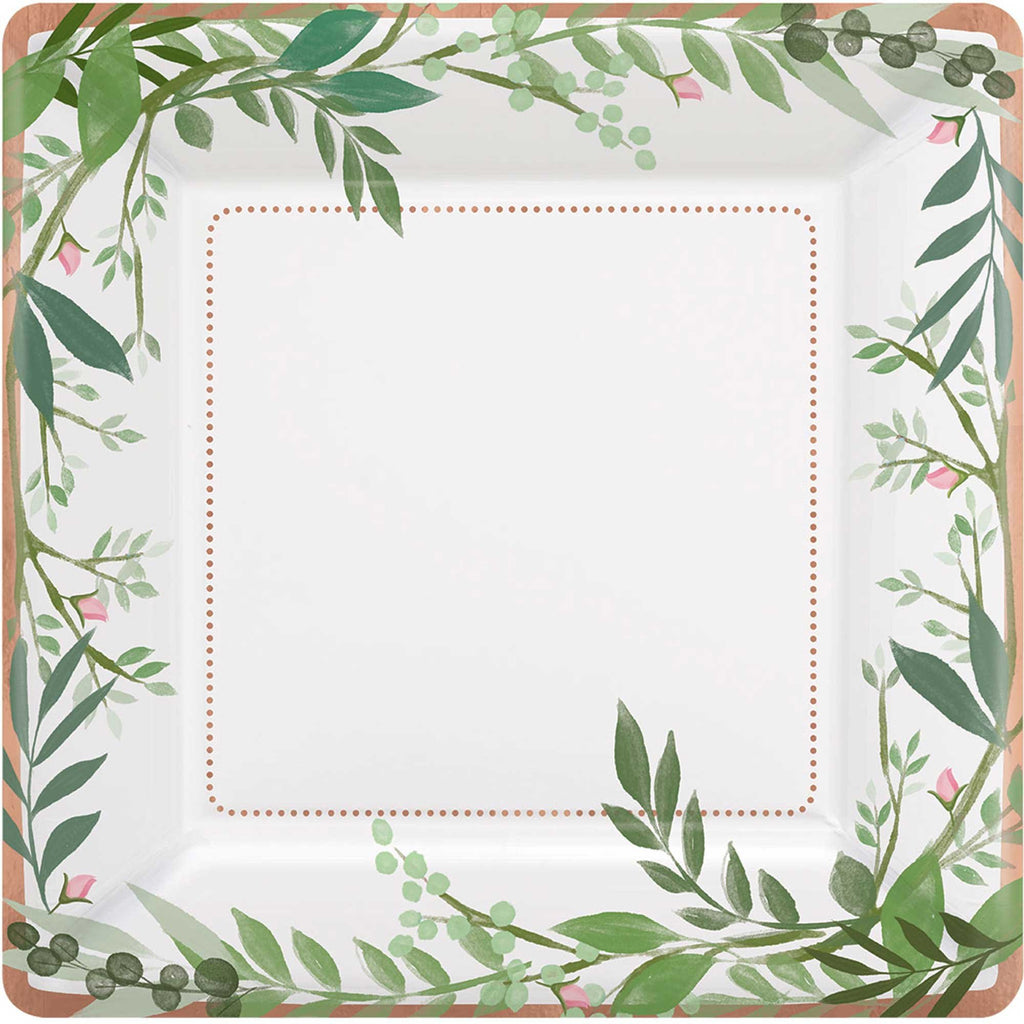 Love &amp; Leaves 7in/17.7cm Squ Met Plates