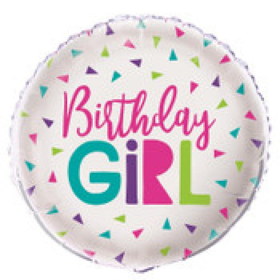 Confettii Happy Birhday Girl 45cm Foil