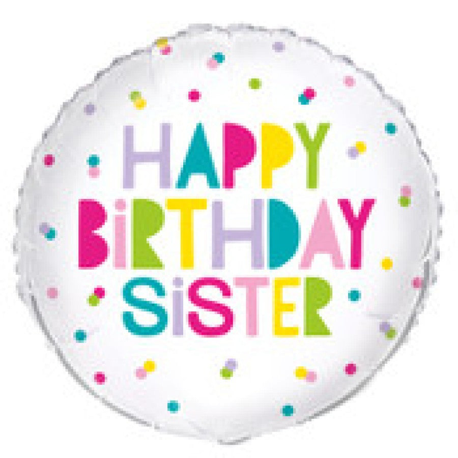 Happy Birthday Sister 45cm Foil