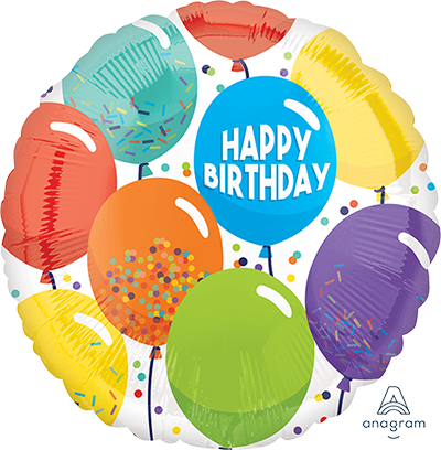 45cm Standard HX Happy Birthday Celebration Balloons
