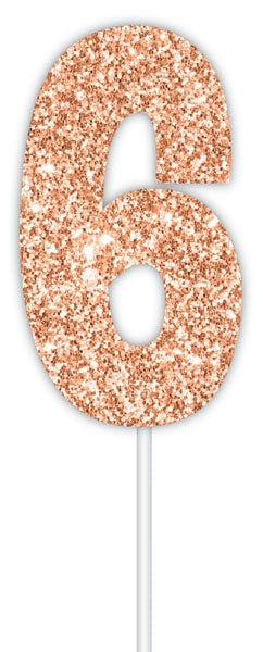 CAKE TOPPER ROSE GOLD NUM 6
