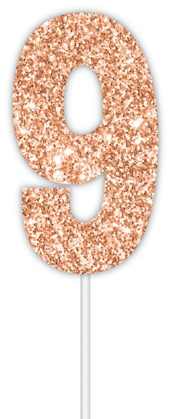 CAKE TOPPER ROSE GOLD NUM 9