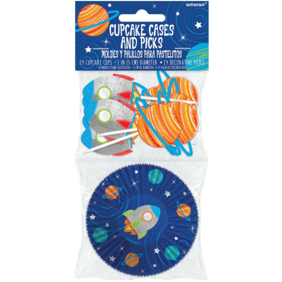 Blast Off Bday Cupcake Cases &amp; Picks