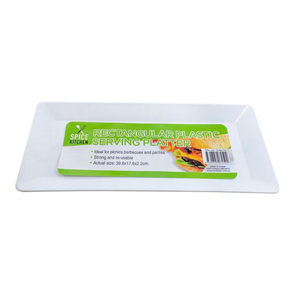 Rectangular Heavy Duty Plastic Serving Platter - 39CM x 18CM