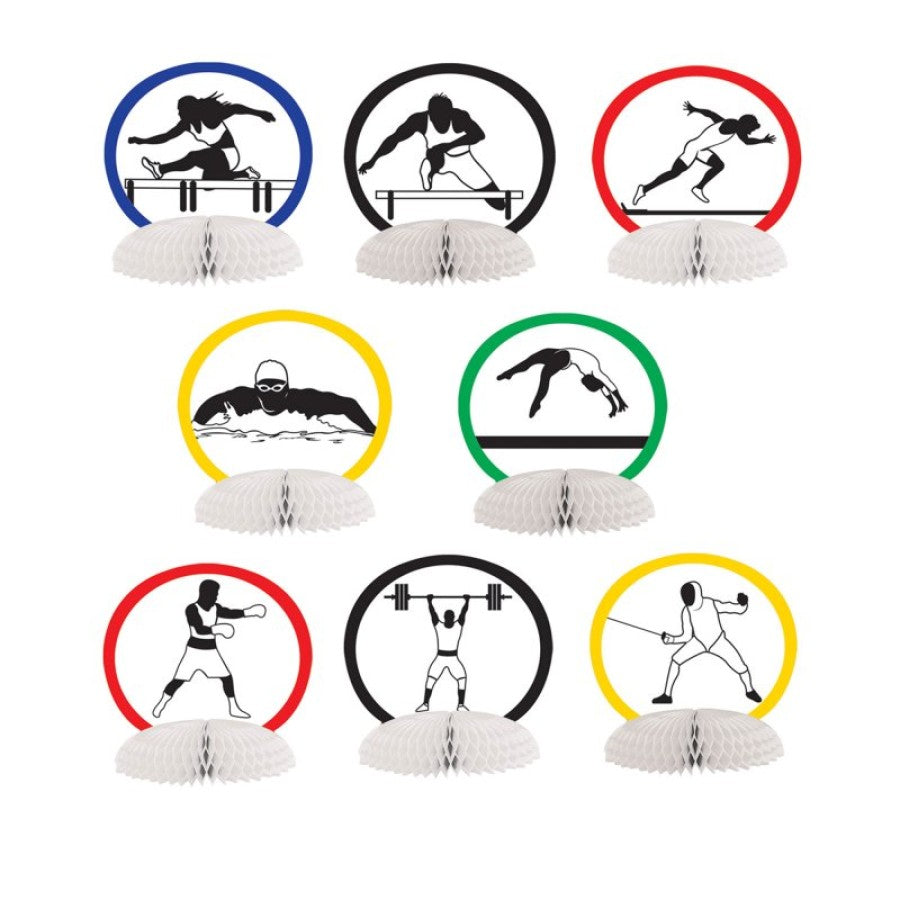 BEISTLE SPORTS MINI HONEYCOMB CENTREPIECES ASSORTED DESIGNS