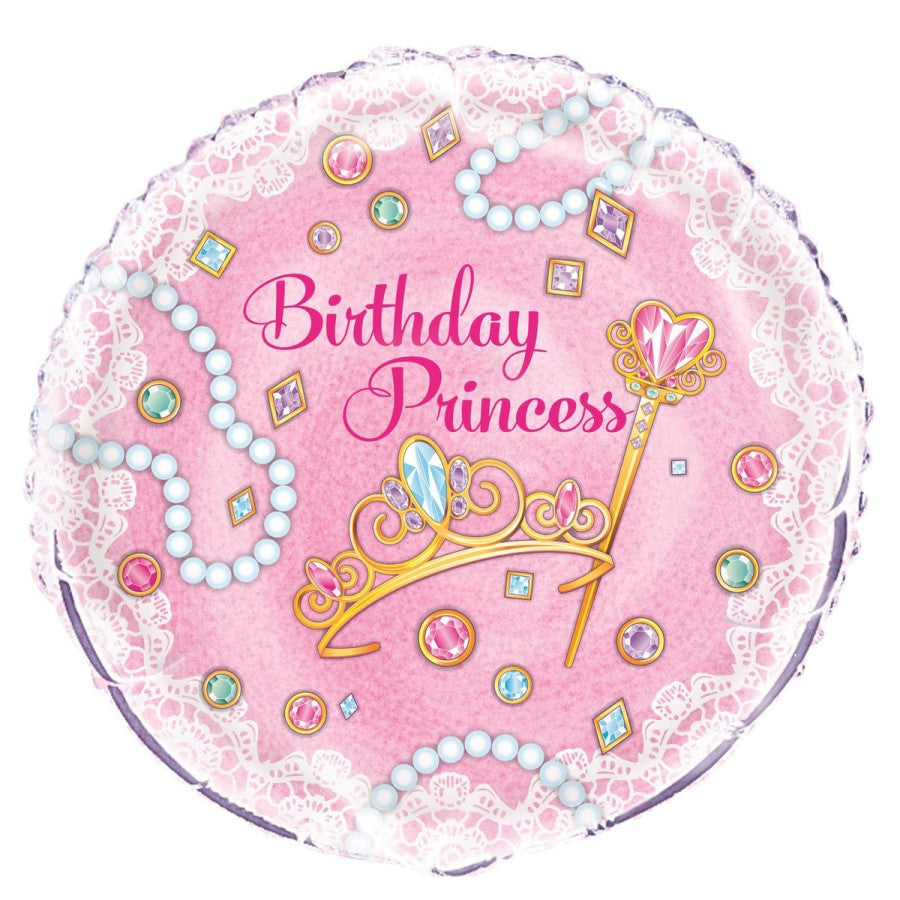 PINK PRINCESS "BIRTHDAY PRINCESS" 45CM (18") FOIL