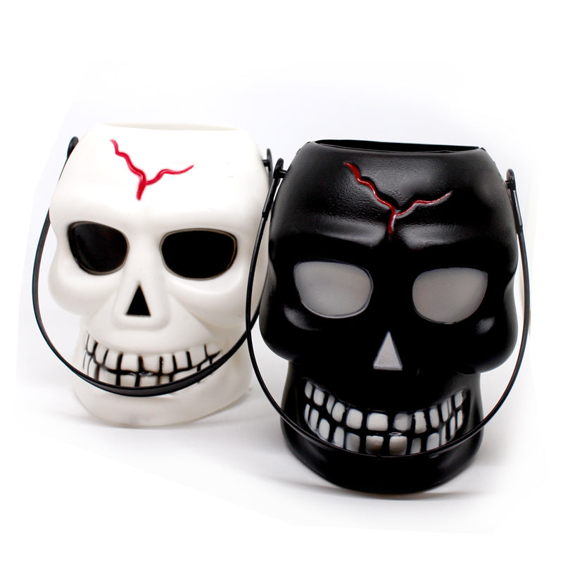 ASSD BLACK &amp; WHITE SKULL LOOT BUCKET , 13X11X15 CM
