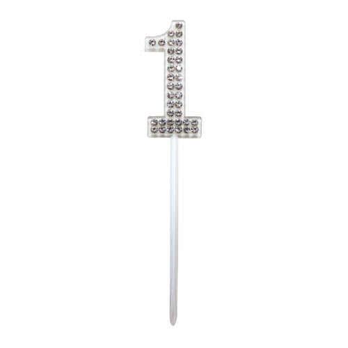 1 Silver Diamonte Cake Topper
