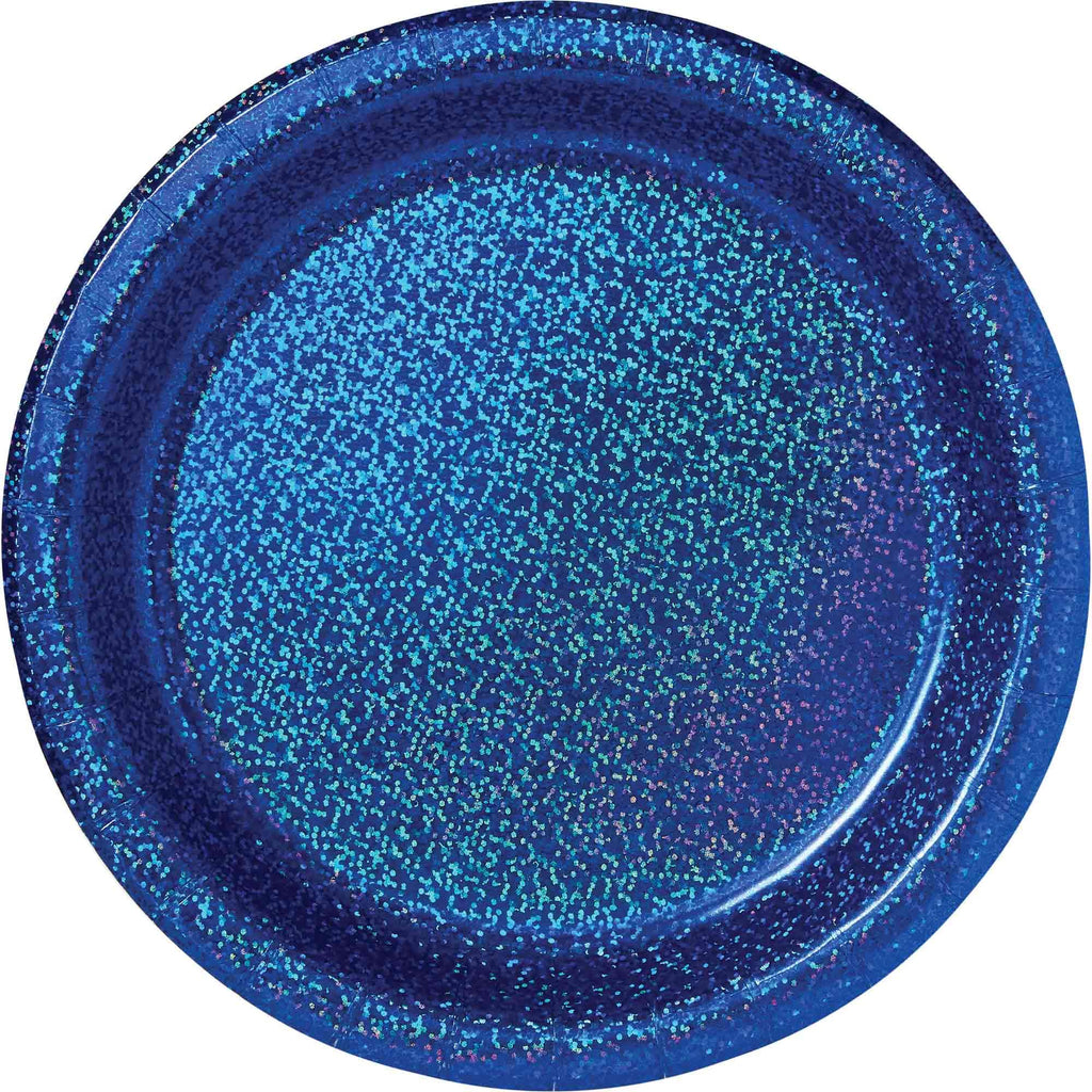 Prismatic 23cm Bright Royal Blue Round Paper Plates PK8