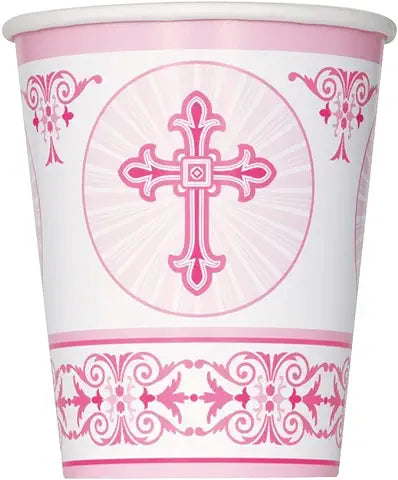 Radiant Cross Pink 8 x 270ml (9oz) Paper Cups