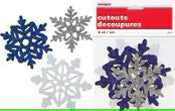 Snowflakes 6 Mini Glitter Cutouts