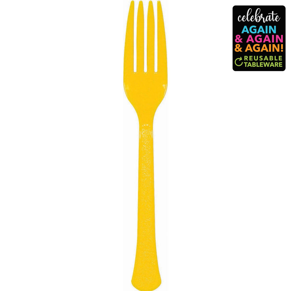 Premium Forks 20 Pack Yellow Sunshine
