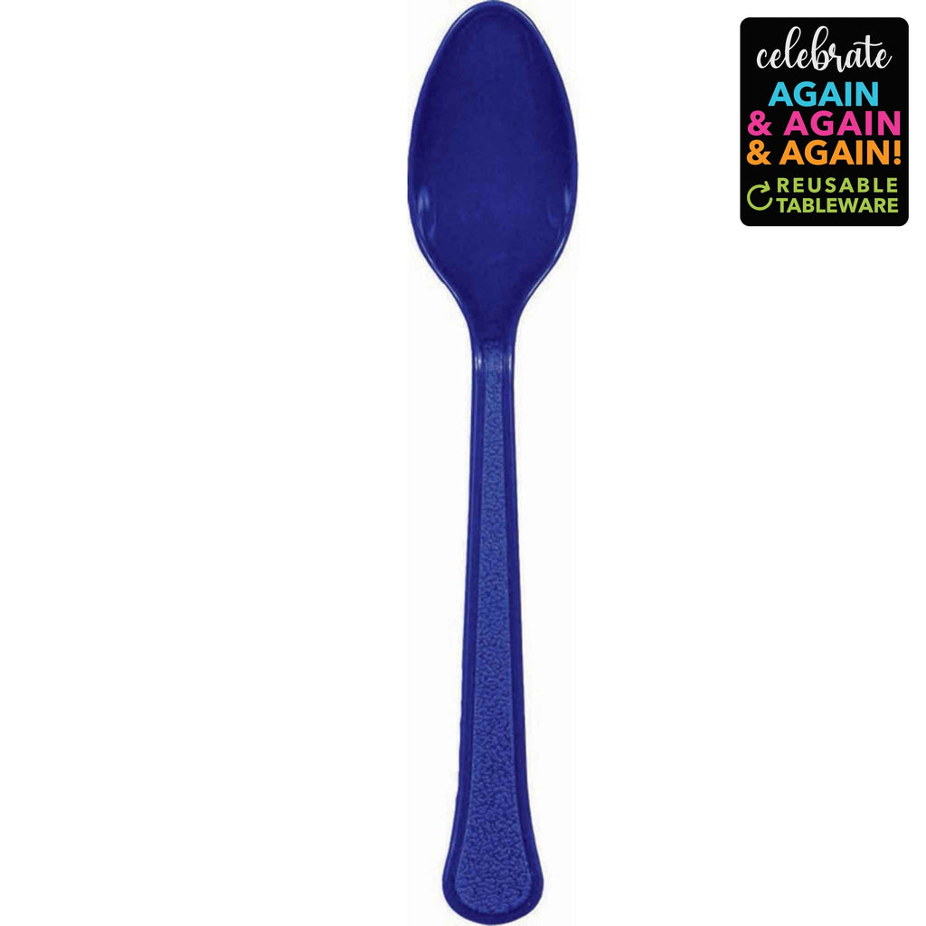 Premium Spoons 20 Pack Bright Royal Blue