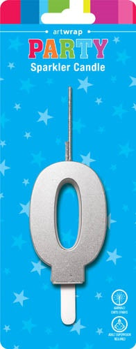 CANDLE SPARKLER SILVER NUM 0