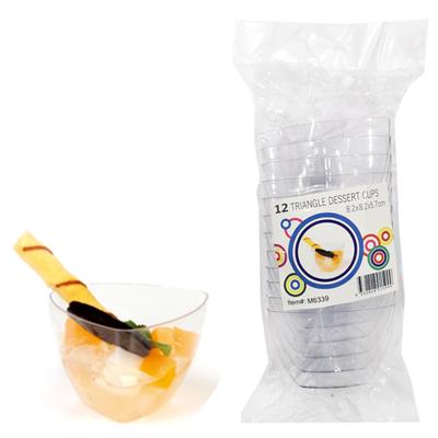 CLEAR TRIANGLE CUPS 12PCS