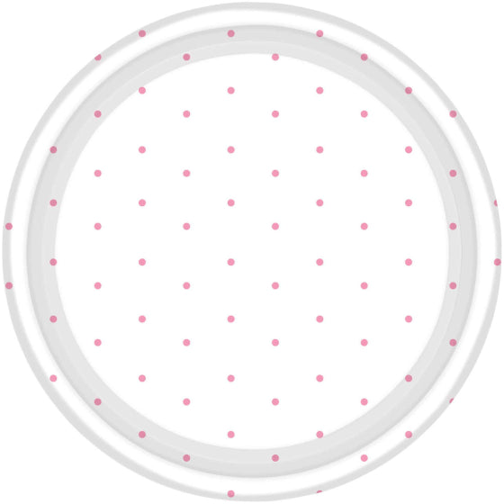 Dots Paper Plates Bright Pink 17cm