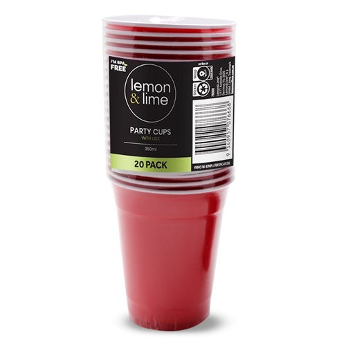 REUSABLE COLLEGE PARTY CUPS 350ML 20PK