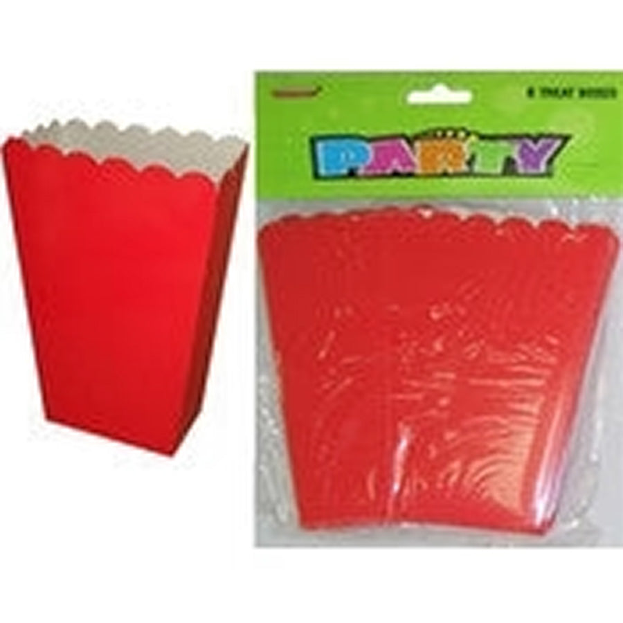 8 Treat Boxes - Red - 14cm H x 10cm W x 6cm D (5.5" x 4" x 2.4")