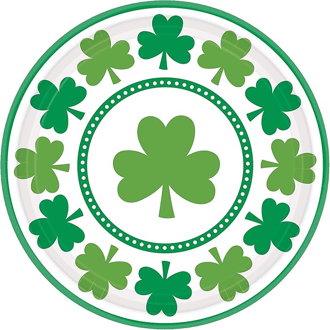 Lucky Shamrocks 9in/23cm Rnd Plate
