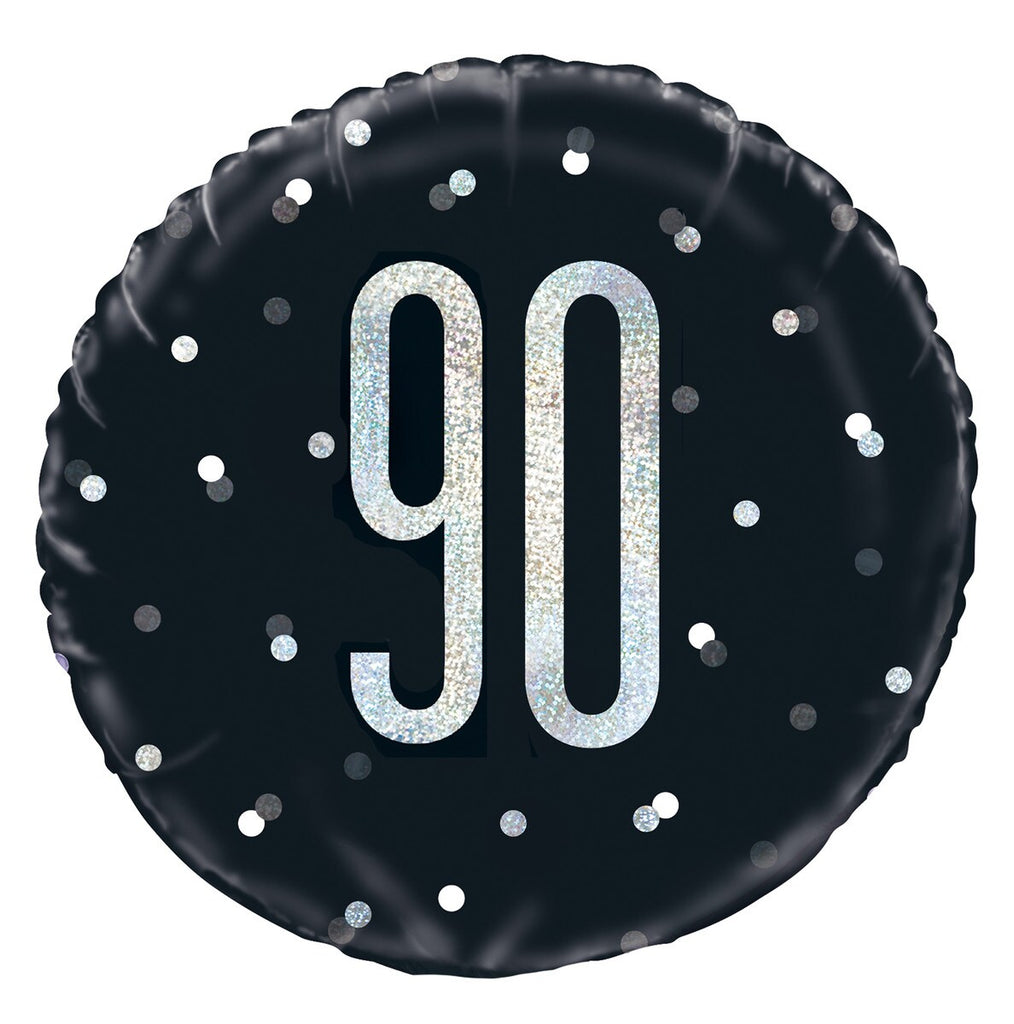 Black 90th Birthday 45cm Foil