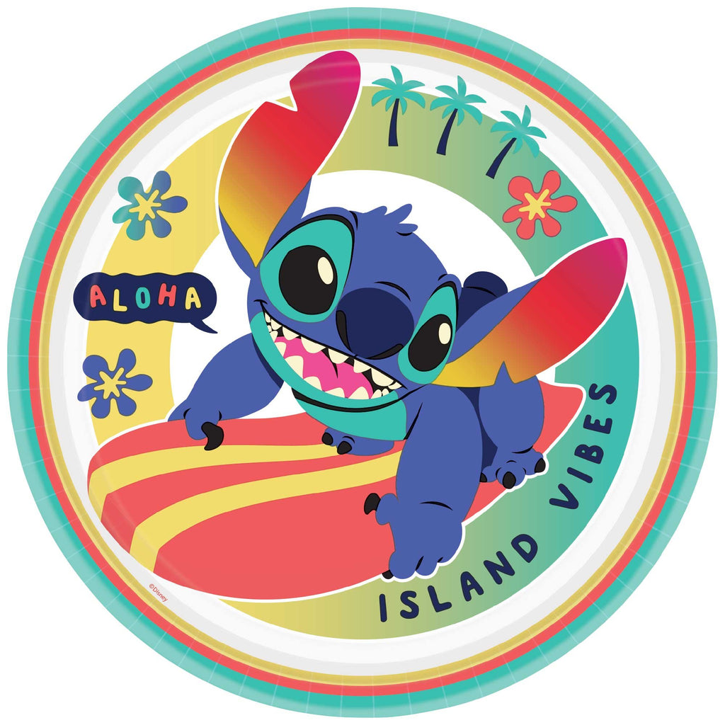 Lilo & Stitch 9inch Round Paper Plate 8pk