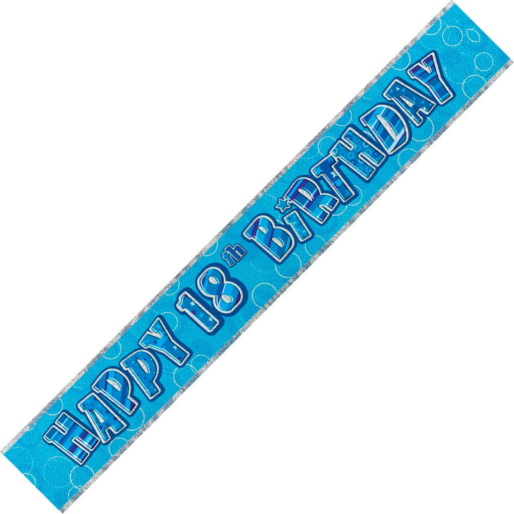 GLITZ BLUE FOIL BANNER 18 12ft
