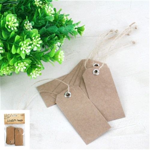 12PK KRAFT GIFT TAGS (4X7CM)